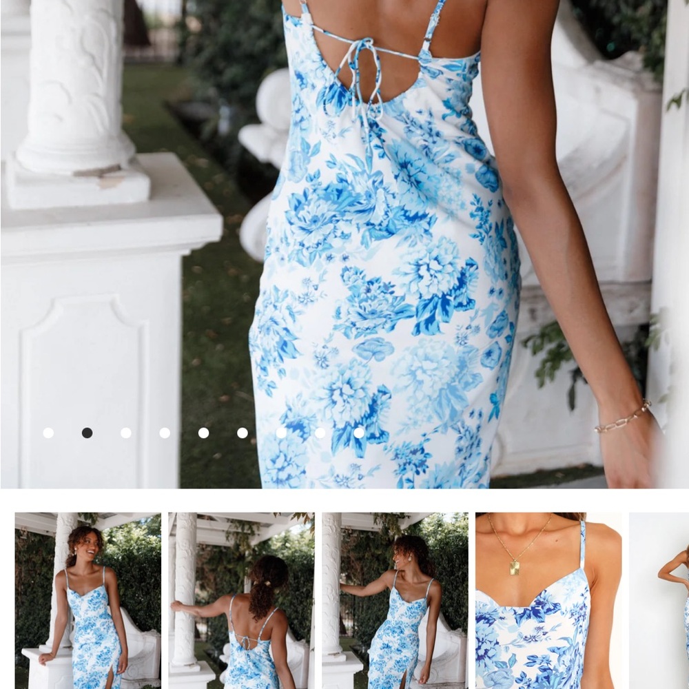 Petal & Pup Blue and Cream Floral Dress